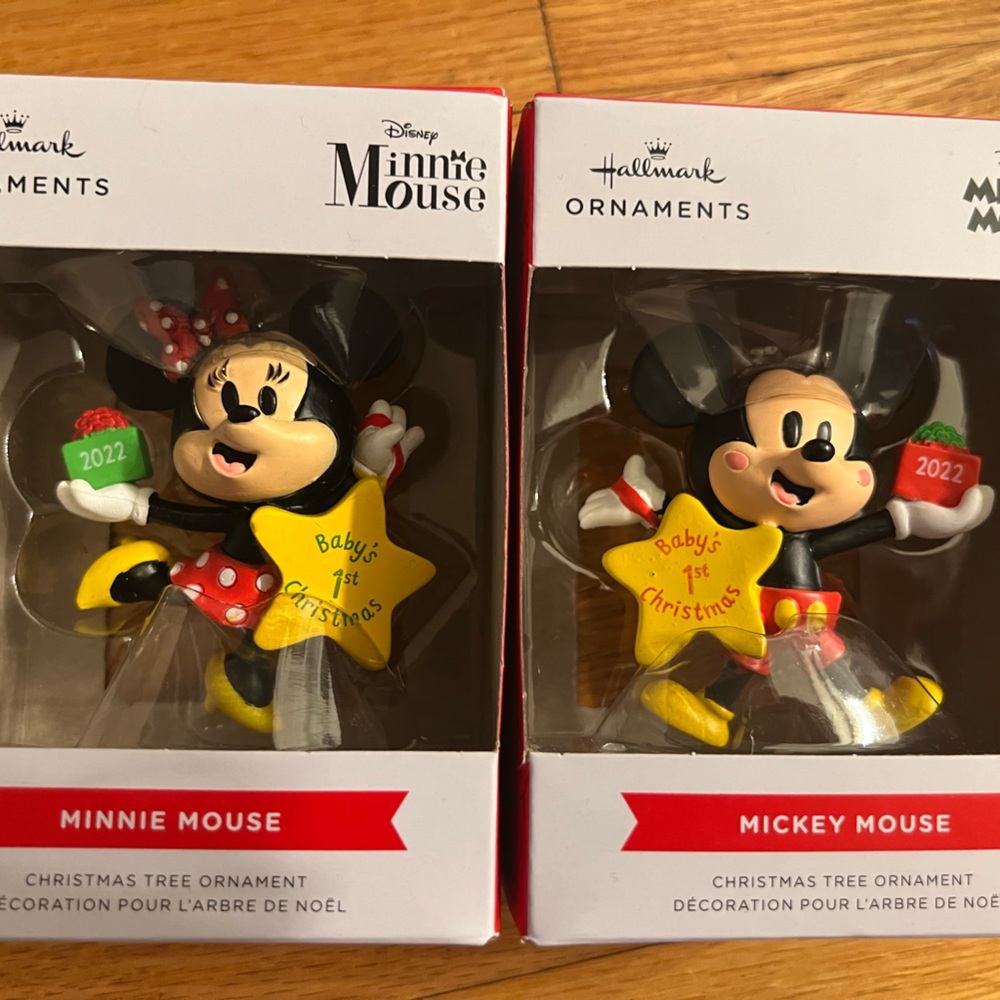 Disney Mickey & Minnie Mouse my first Christmas ornaments